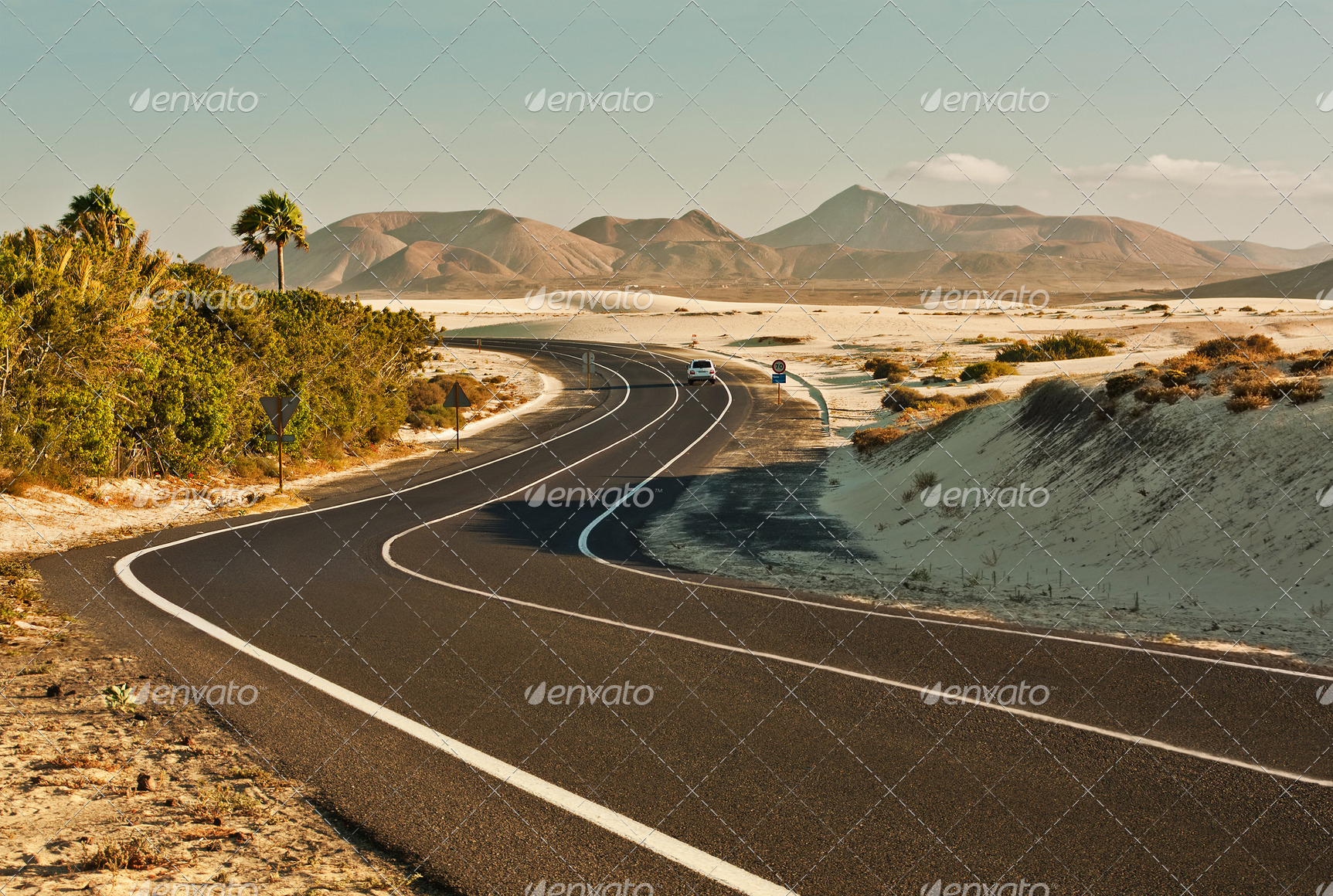 Winding Road in Desert